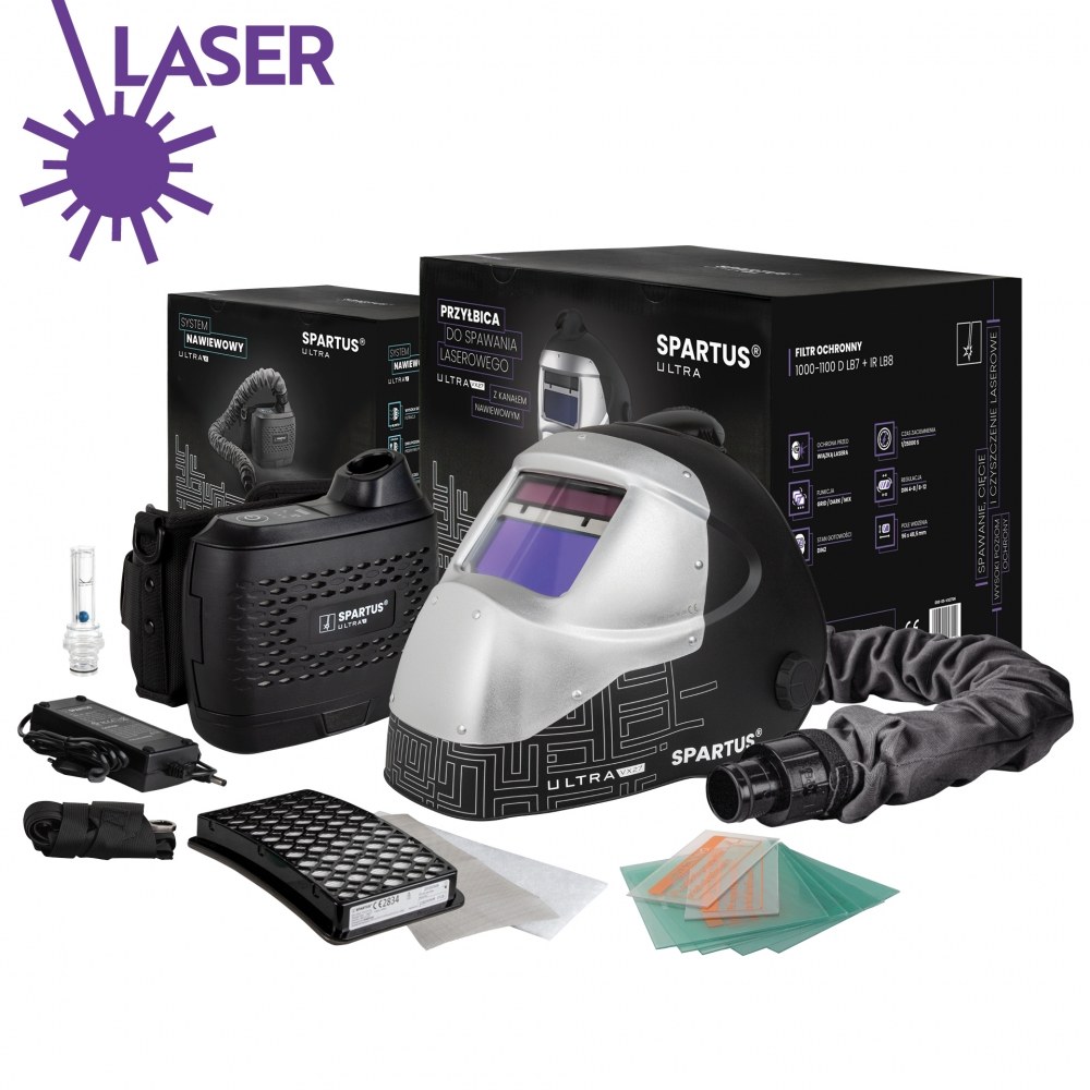Przyłbica do spawania laserowego SPARTUS Ultra VX27 z systemem nawiewowym