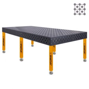 Stół spawalniczy SPARTUS MAXIMUS 3D 3000x1500x200mm | diagonalny | D28 | 6 nóg ze stopami L=650mm