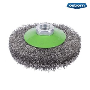 [OUTLET] Szczotka stożkowa, drut nierdzewny falisty 0.3, gwint M14, fi100 x 20mm