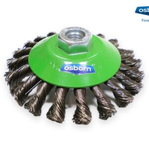 [OUTLET] Szczotka stożkowa, drut nierdzewny splatany 0.5, gwint M14, fi115 x 15mm