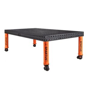 Stół spawalniczy SPARTUS MAXIMUS 3D 2000x1000x100mm | system D16 | 4 nogi z kółkami L=450mm