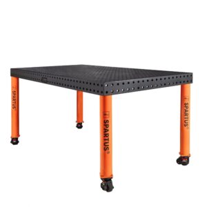 Stół spawalniczy SPARTUS MAXIMUS 3D 2000x1000x100mm | system D16 | 4 nogi z kółkami L=730mm