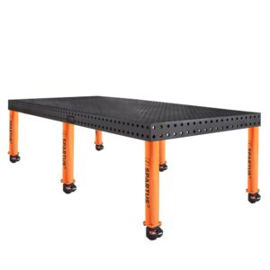 Stół spawalniczy SPARTUS MAXIMUS 3D 2400x1200x100mm | system D16 | 6 nóg z kółkami L=650mm