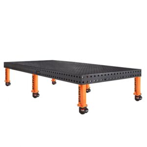 Stół spawalniczy SPARTUS MAXIMUS 3D 2400x1200x100mm | system D16 | 6 nóg z kółkami L=350mm