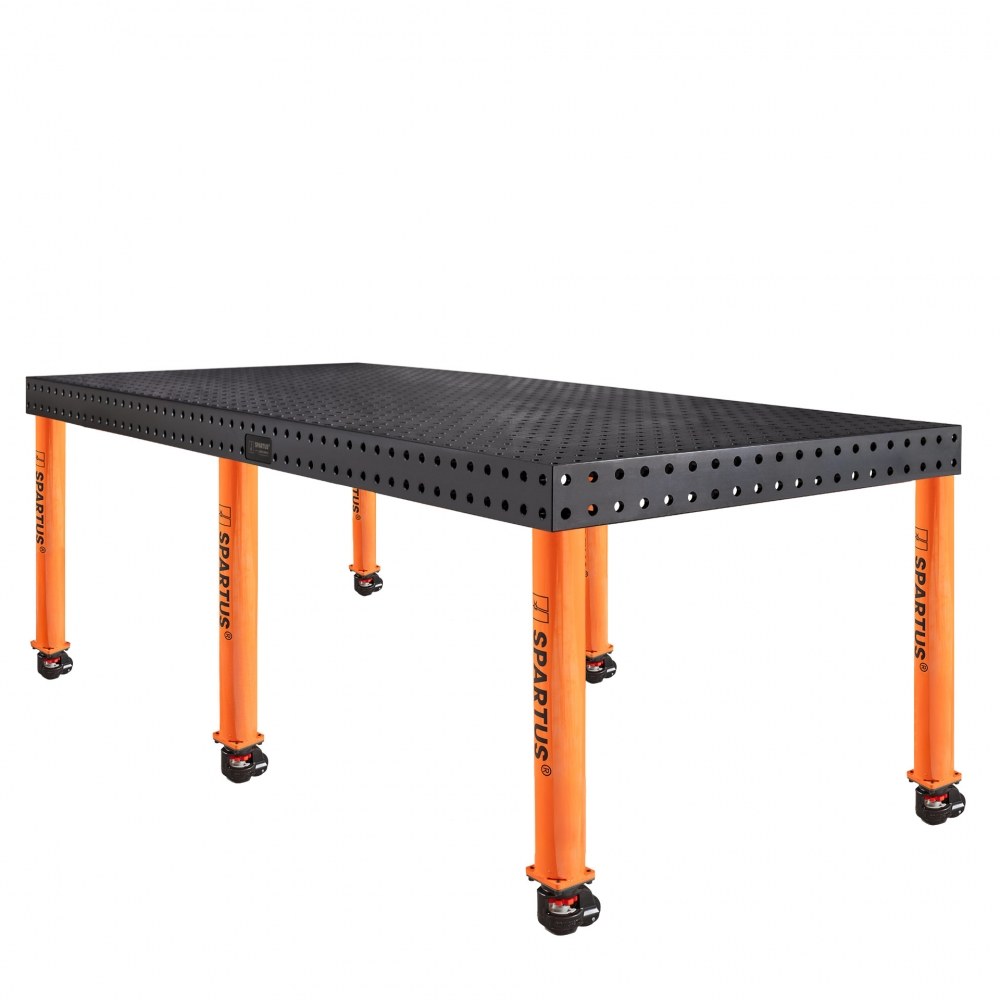 Stół spawalniczy SPARTUS MAXIMUS 3D 2400x1200x100mm | system D16 | 6 nóg z kółkami L=730mm - obrazek 3