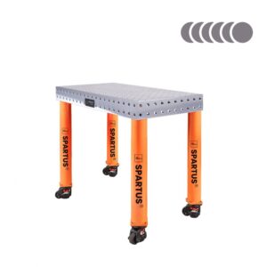 Stół spawalniczy SPARTUS HERMES 3D 1000x500x100mm | system D16 | 4 nogi z kółkami L=730mm