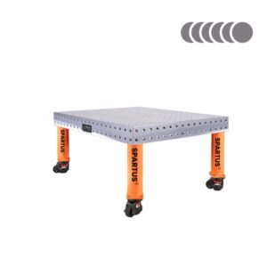 Stół spawalniczy SPARTUS HERMES 3D 1000x800x100mm | system D16 | 4 nogi z kółkami L=350mm