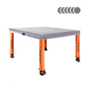 Stół spawalniczy SPARTUS HERMES 3D 1200x1200x100mm | system D16 | 4 nogi z kółkami L=650mm