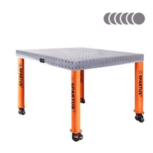 Stół spawalniczy SPARTUS HERMES 3D 1200x1200x100mm | system D16 | 4 nogi z kółkami L=730mm