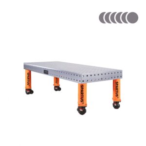 Stół spawalniczy SPARTUS HERMES 3D 1500x600x100mm | system D16 | 4 nogi z kółkami L=350mm
