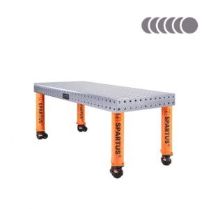 Stół spawalniczy SPARTUS HERMES 3D 1500x600x100mm | system D16 | 4 nogi z kółkami L=450mm