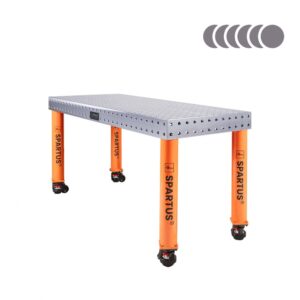Stół spawalniczy SPARTUS HERMES 3D 1500x600x100mm | system D16 | 4 nogi z kółkami L=650mm