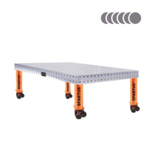 Stół spawalniczy SPARTUS HERMES 3D 1500x1000x100mm | system D16 | 4 nogi z kółkami L=350mm