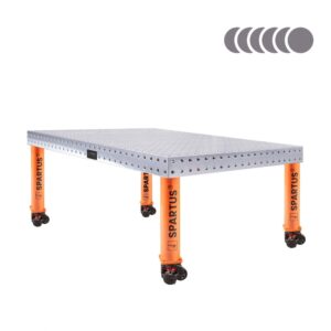 Stół spawalniczy SPARTUS HERMES 3D 1500x1000x100mm | system D16 | 4 nogi z kółkami L=450mm