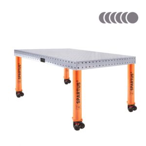Stół spawalniczy SPARTUS HERMES 3D 1500x1000x100mm | system D16 | 4 nogi z kółkami L=650mm