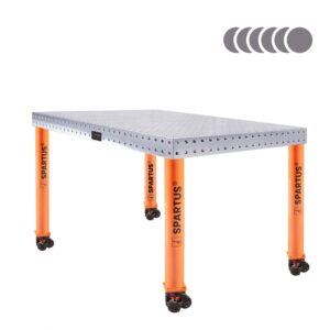 Stół spawalniczy SPARTUS HERMES 3D 1500x1000x100mm | system D16 | 4 nogi z kółkami L=730mm