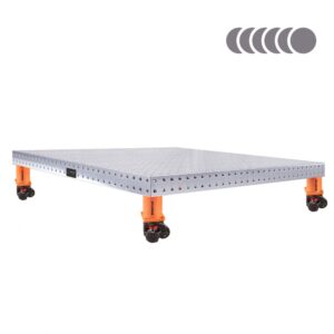 Stół spawalniczy SPARTUS HERMES 3D 1500x1500x100mm | system D16 | 5 nóg z kółkami L=200mm