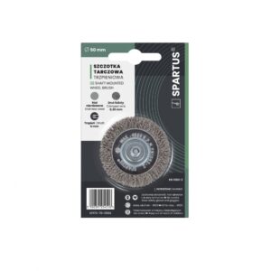 Szczotka tarczowa fi 50mm trzpieniowa, drut nierdzewny falisty 0,3mm, trzpień 6mm