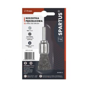 Szczotka pędzelkowa fi 17mm, drut stalowy falisty 0,3mm, trzpień 6mm