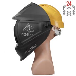 Przyłbica z klapką SPARTUS Easy FOX kaskiem i adapterem - MEGAPAKA