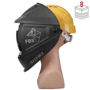 Przyłbica z klapką SPARTUS Easy FOX kaskiem i adapterem - WIELOPAK
